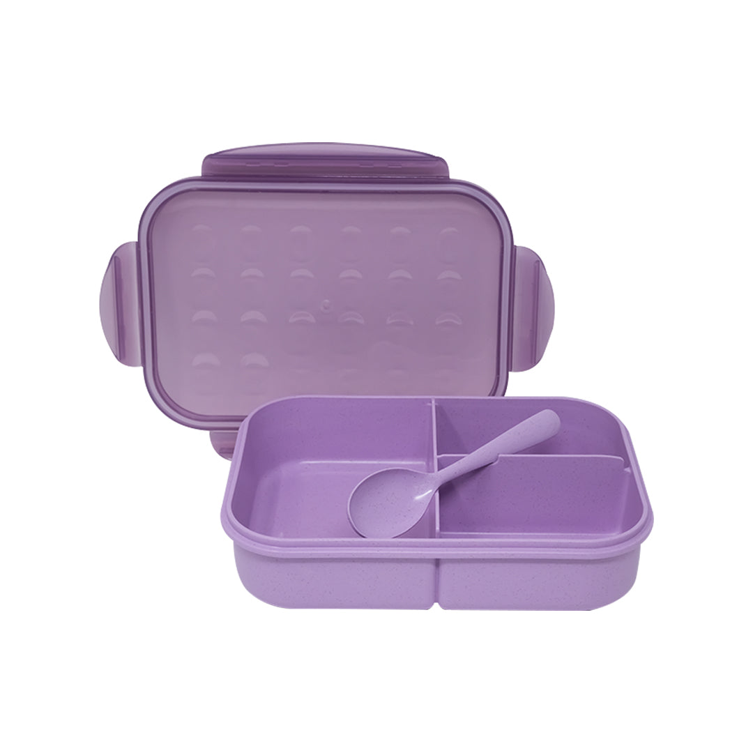Lonchera Fibra de Trigo Morada con Cubierto - 1.15 L