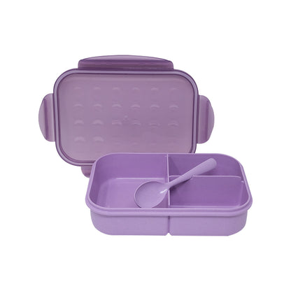 Lonchera Fibra de Trigo Morada con Cubierto - 1.15 L