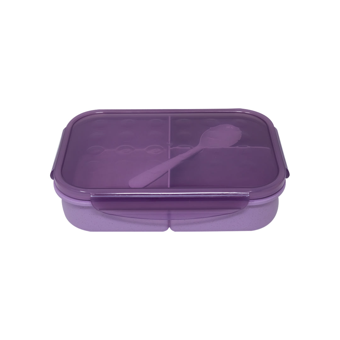 Lonchera Fibra de Trigo Morada con Cubierto - 1.15 L