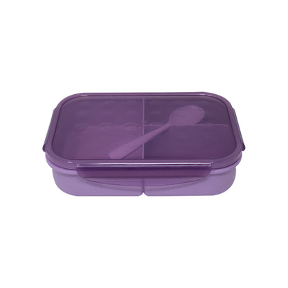 Lonchera Fibra de Trigo Morada con Cubierto - 1.15 L