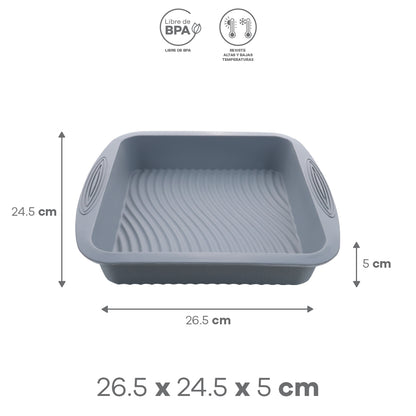 Molde Cuadrado para Pastel de Silicón - Gris