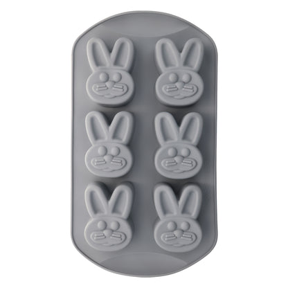 Molde de Plástico con Figura de Conejo - Gris