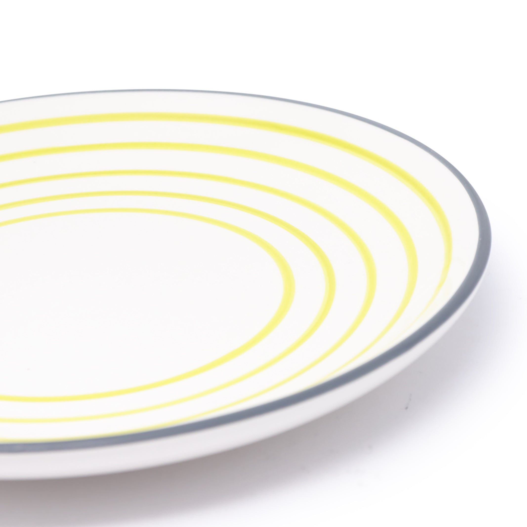 Plato de Postre Cerámico Rayas Verdes Anís - 19 cm