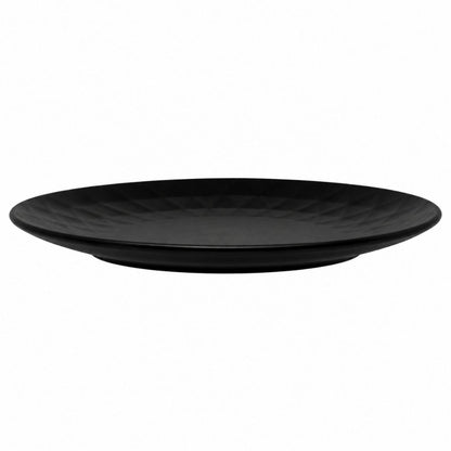 Plato de Cerámica Negro con Borde Texturizado– 19.7 cm