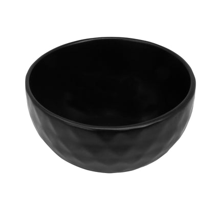 Plato Hondo Cerámica con Relieve Negro – 13.6 cm de Elegancia y Funcionalidad