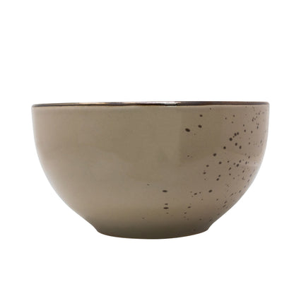 Plato Hondo Cerámica Café con Motas 13.8 cm