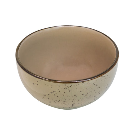 Plato Hondo Cerámica Café con Motas 13.8 cm