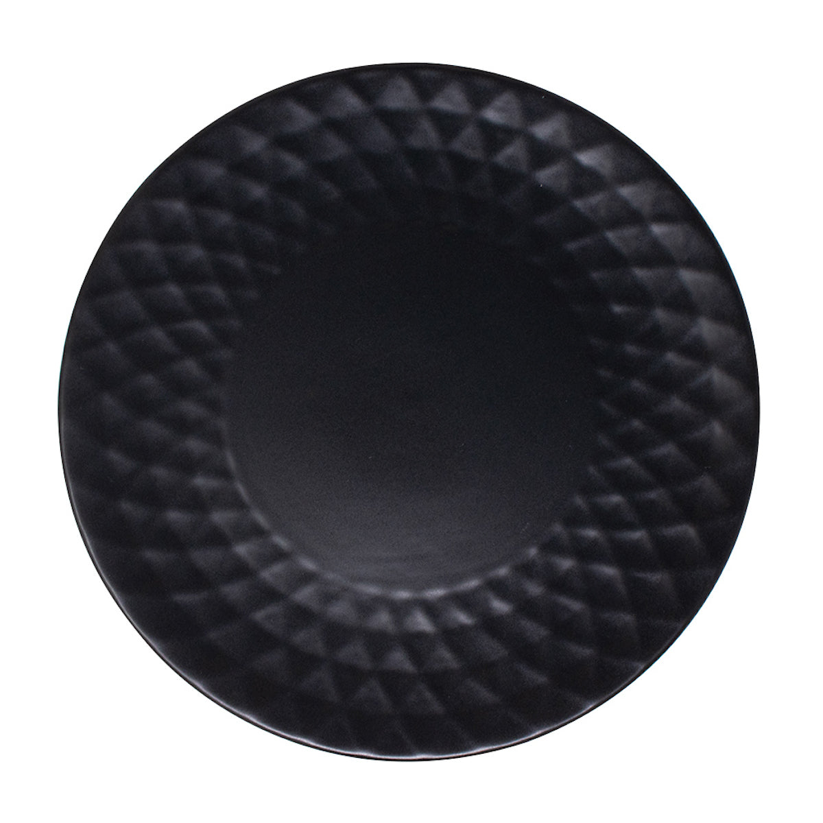 Plato de Cena Cerámica con Relieve Negro 27.1 cm – Estilo Elegante y Sofisticado