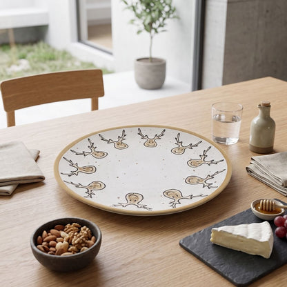 Plato de Cerámica con Renos - Ø22.5 cm.