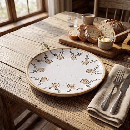 Plato de Cerámica con Renos - Ø22.5 cm.