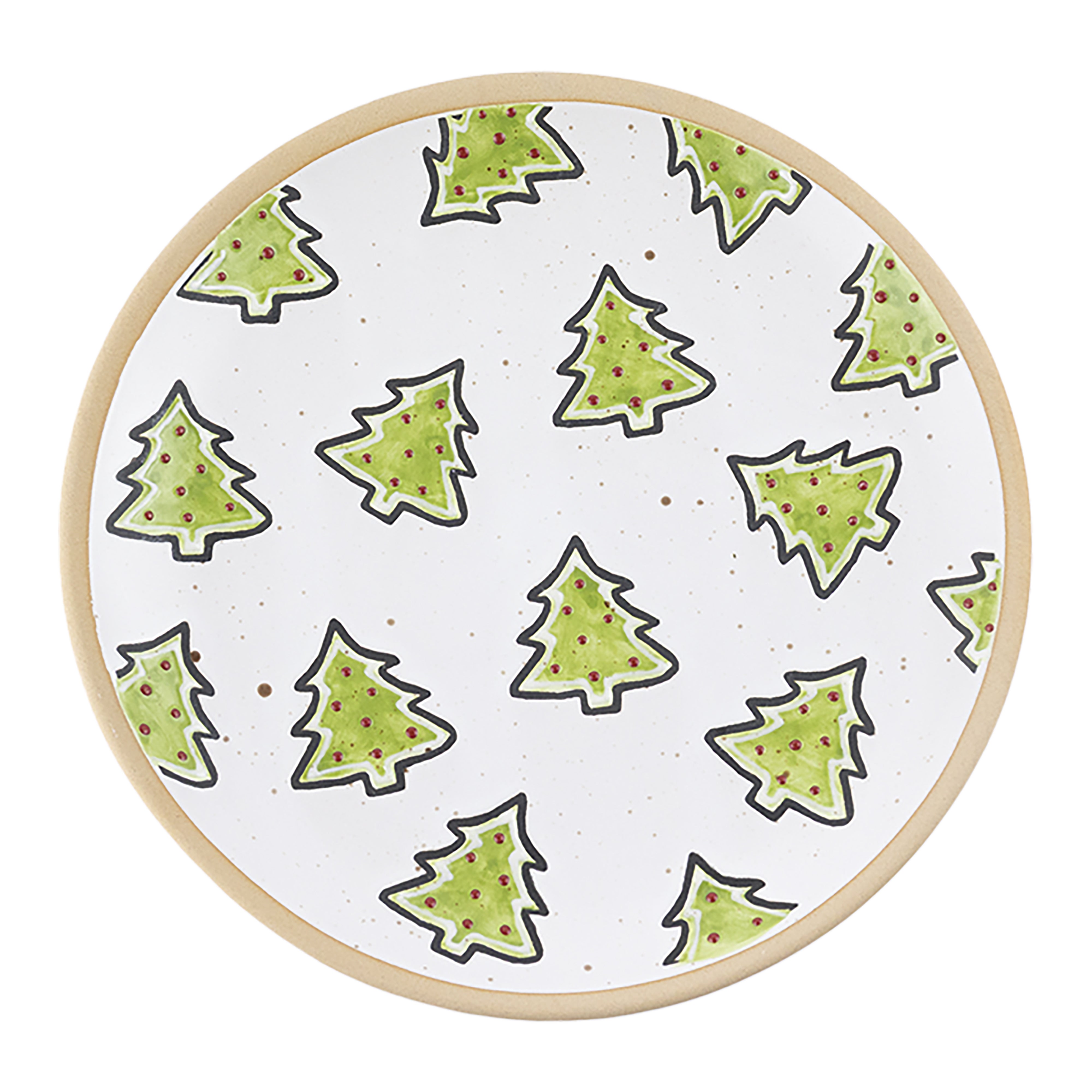 Plato de Ceramica con Diseño Arbol de Navidad