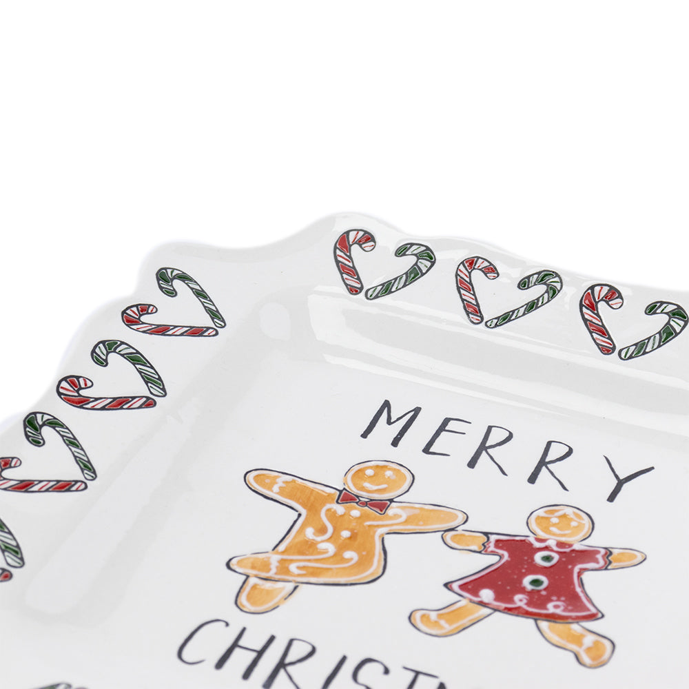 Plato de Cerámica Cuadrado - Merry Christmas