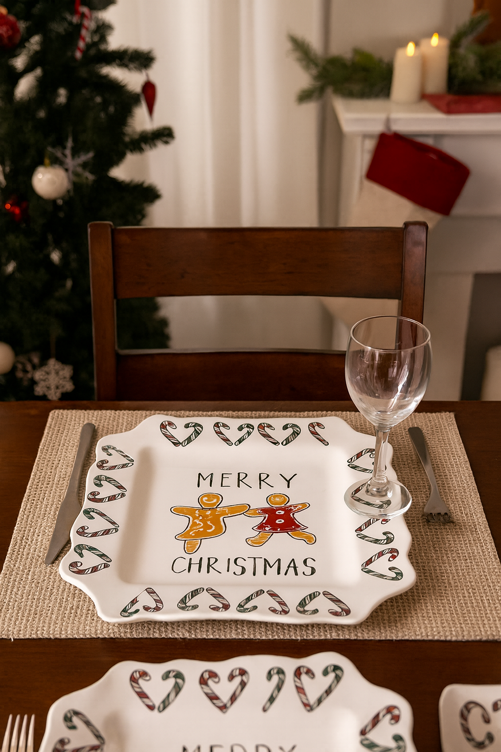 Plato de Cerámica Cuadrado - Merry Christmas