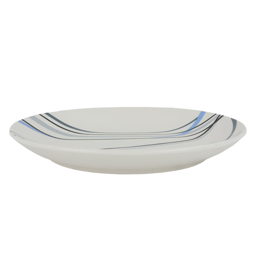 Vajilla Linnéa Set Individual - Cerámica Azul/Blanca 4 piezas