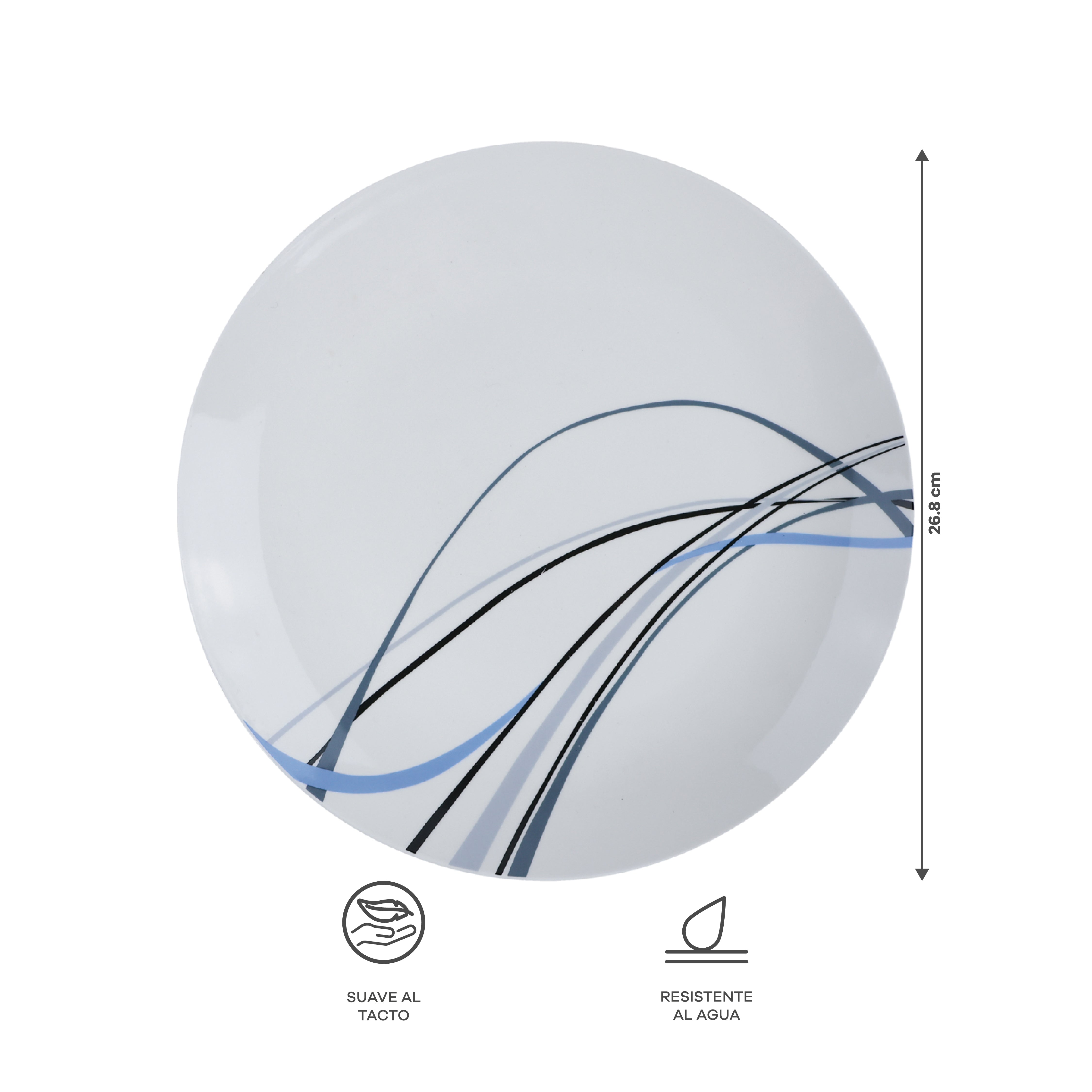 Vajilla Linnéa para 4 Personas - Cerámica Azul/Blanca 16 piezas