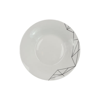 Vajilla Dagni Set Individual - Cerámica Blanca/Negra 5 piezas