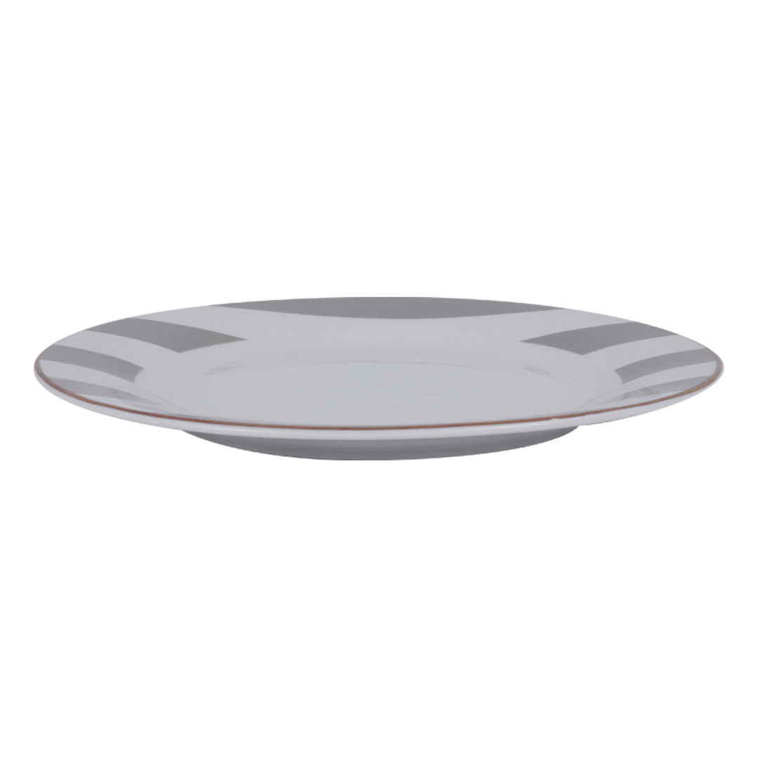 Vajilla Zéline Set Individual - Cerámica Gris/Blanca 4 piezas