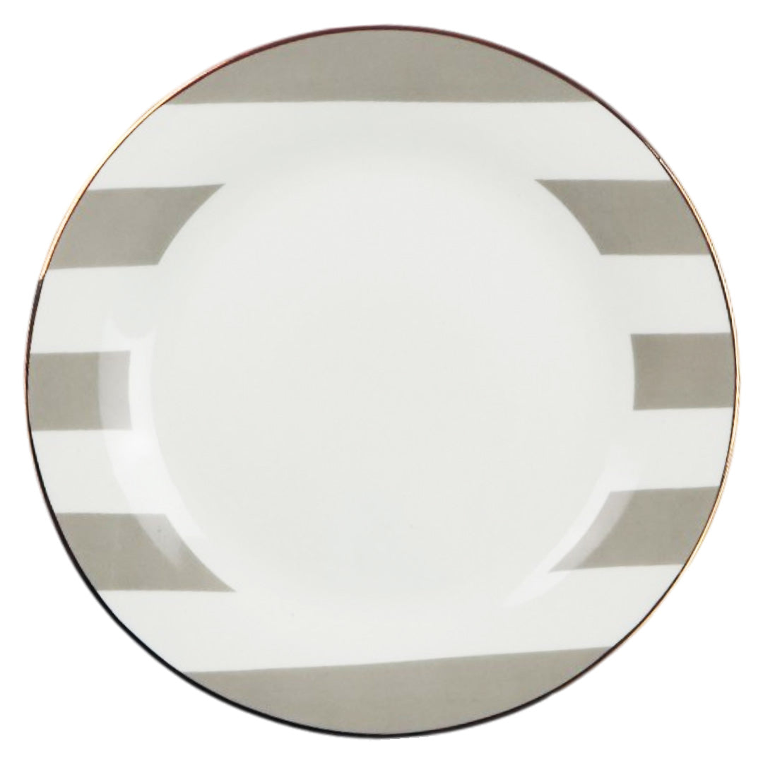 Vajilla Zéline Set Individual - Cerámica Gris/Blanca 4 piezas