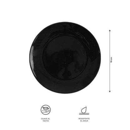 Vajilla BLACK para 6 Personas - Cerámica Negra 24 piezas