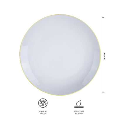 Vajilla Elin para 4 Personas - Cerámica Amarillo/Blanco 16 piezas
