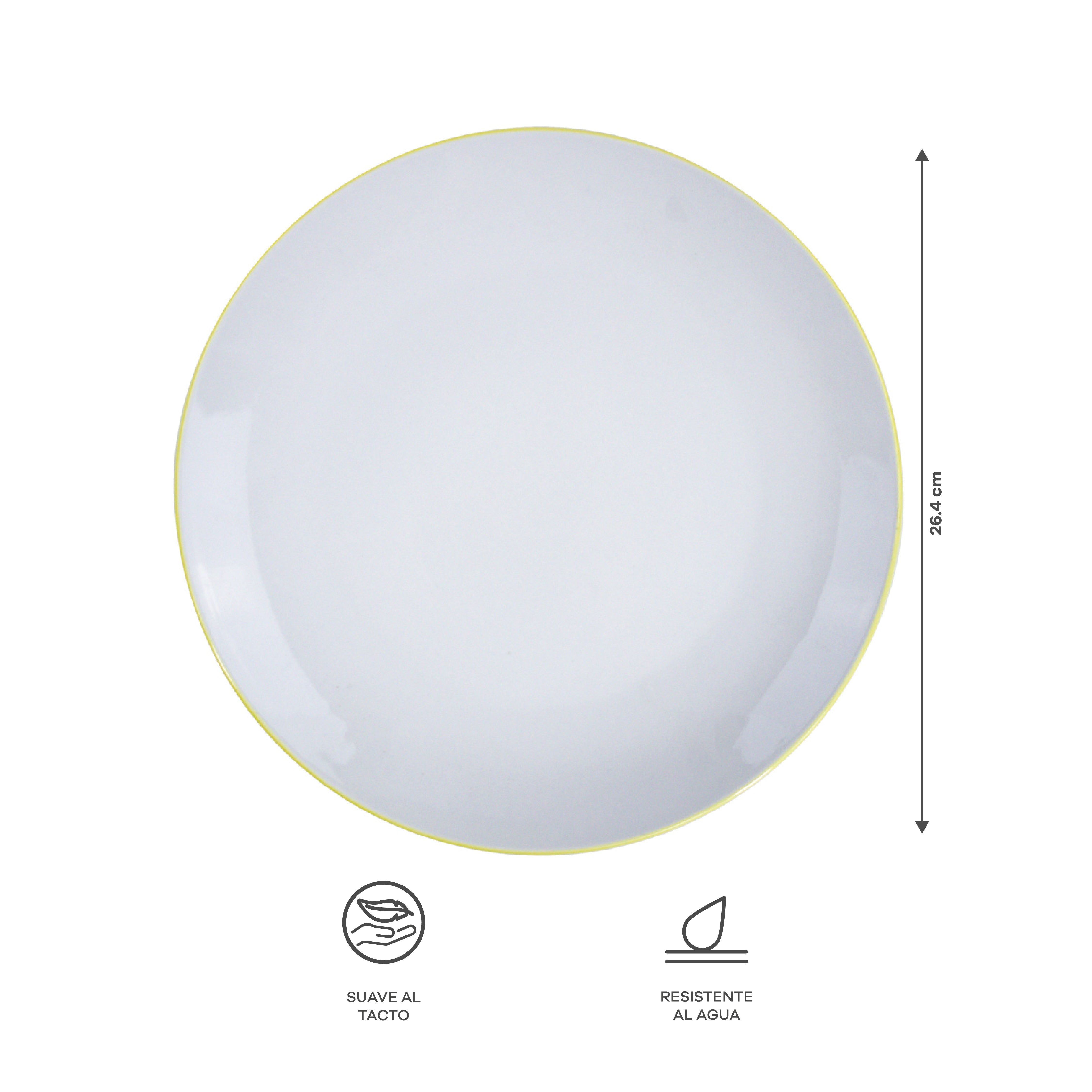 Vajilla Elin para 4 Personas - Cerámica Amarillo/Blanco 16 piezas
