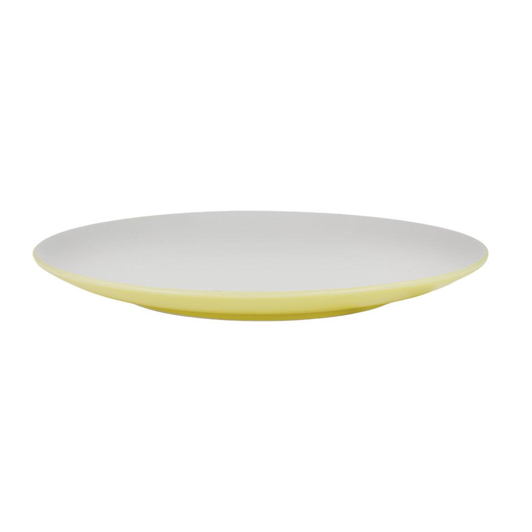 Vajilla Elin Set Individual - Cerámica Amarillo/Blanco 4 piezas