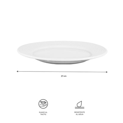 Vajilla Elise para 4 Personas - Cerámica Blanca 16 piezas