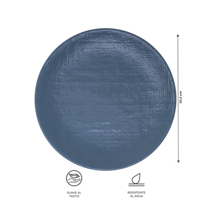 Vajilla Denim Set Individual - Cerámica Azul 4 piezas