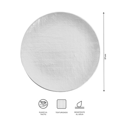 Vajilla Denim Set Individual - Cerámica Blanca 5 piezas