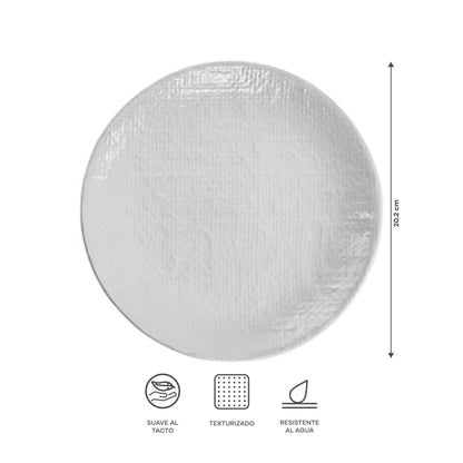 Vajilla Denim para 4 Personas - Cerámica Blanca 20 piezas