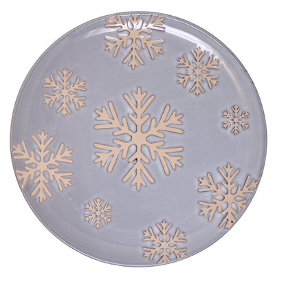 Vajilla Merry Christmas Set Individual - Cerámica Gris 4 piezas