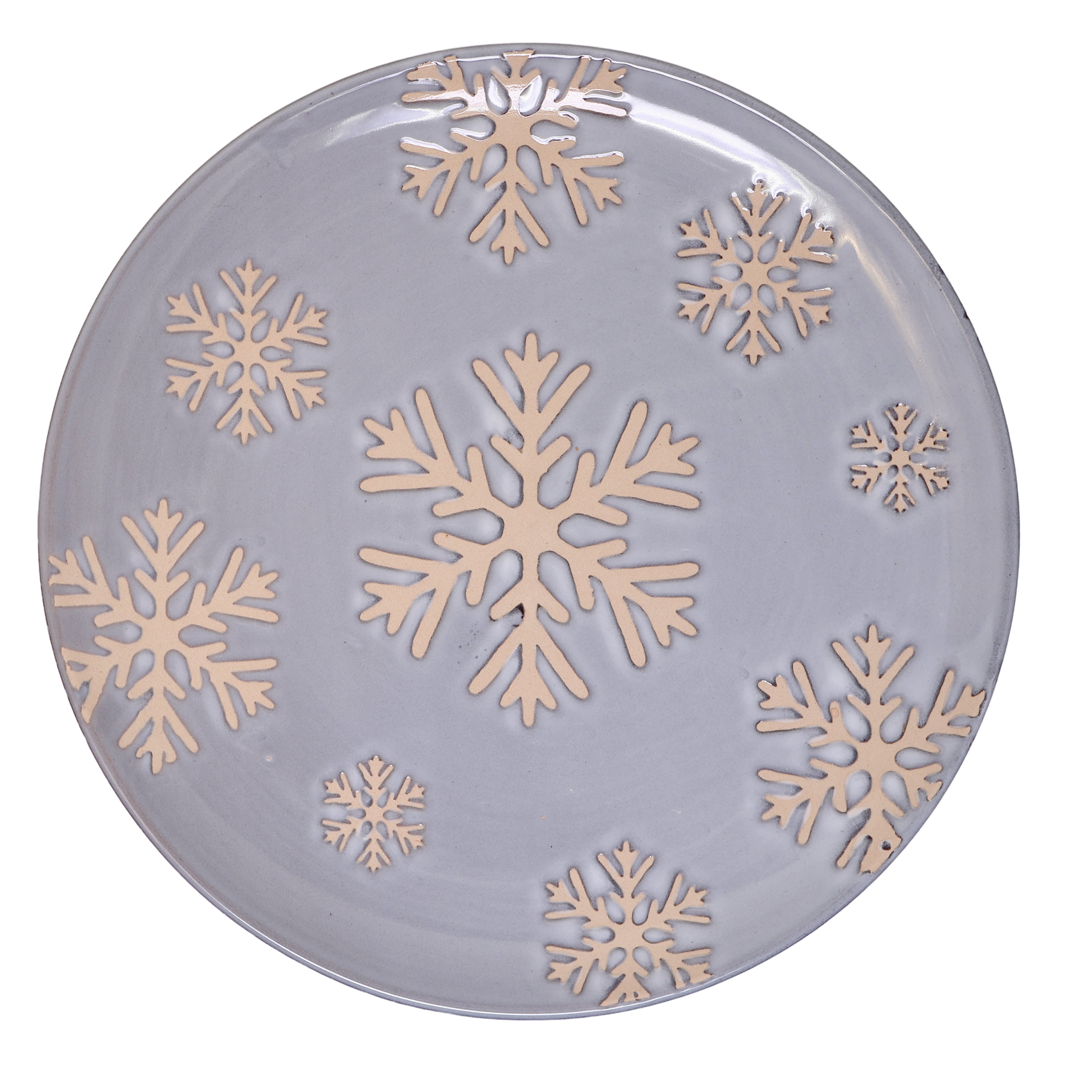 Vajilla Merry Christmas Set Individual - Cerámica Gris 4 piezas