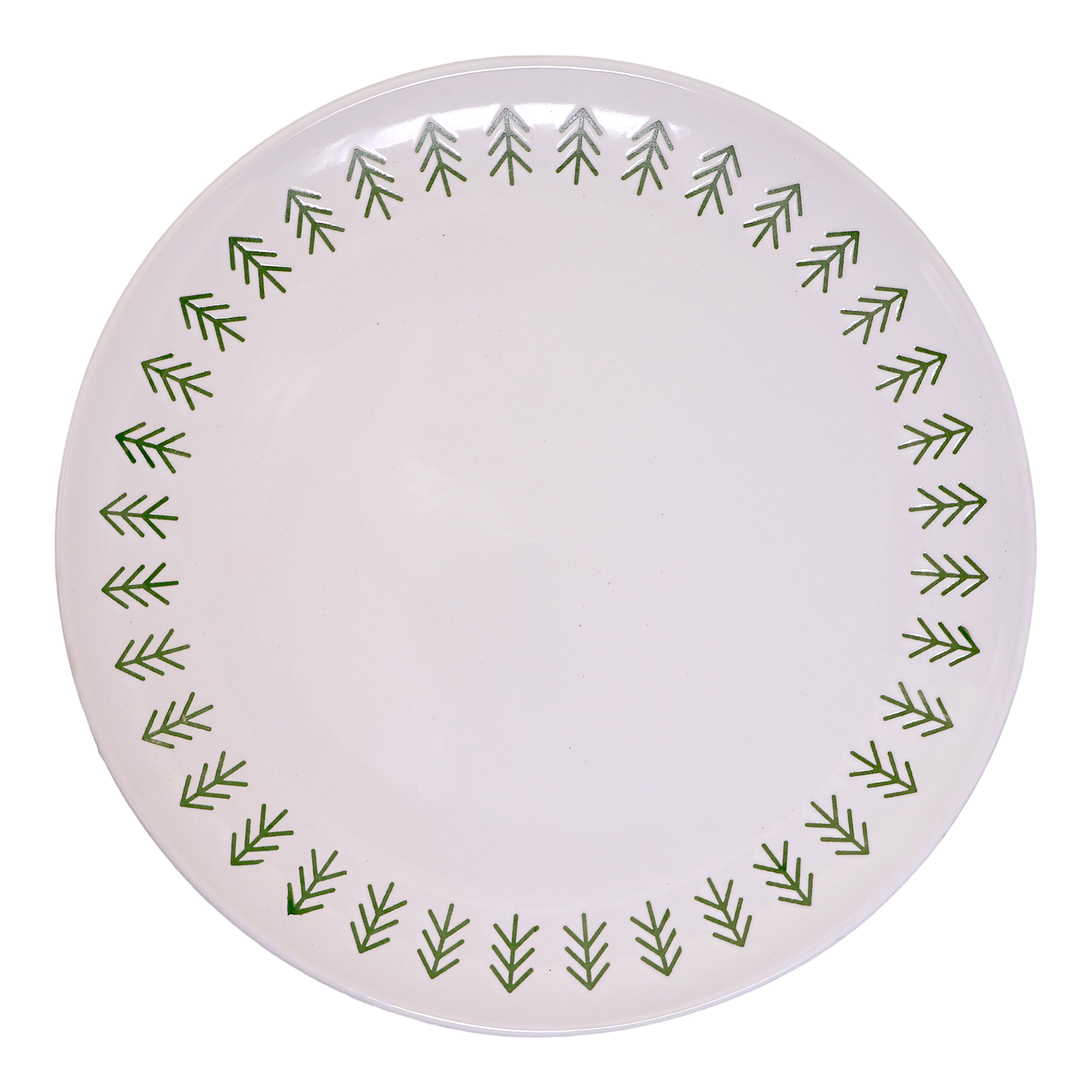 Vajilla Pinos Navidad Set Individual - Cerámica Verde 5 piezas