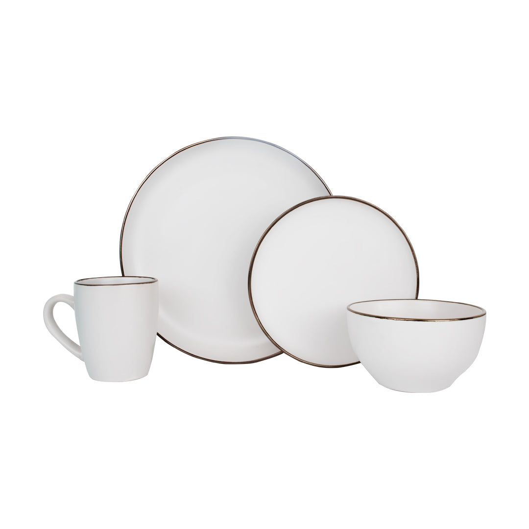 Vajilla EYRE Set Individual - Cerámica Gris 4 piezas
