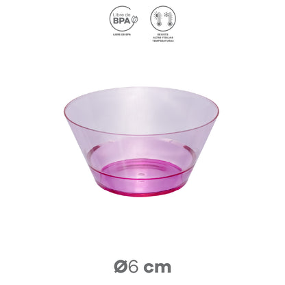 Plato Hondo Transparente Rosa 15 cm