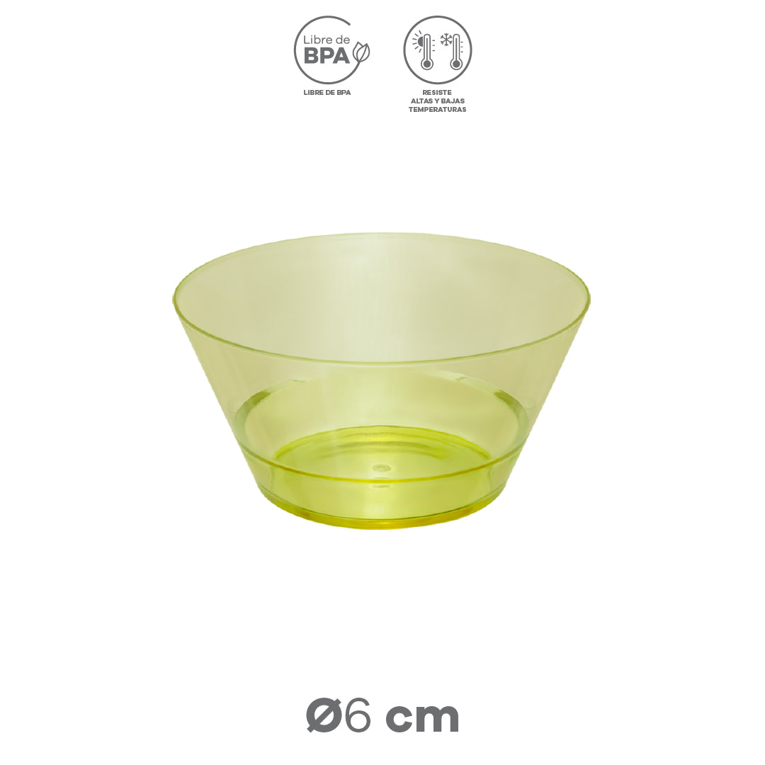 Plato Hondo Transparente Amarillo | 15 cm