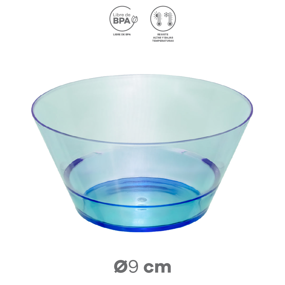 Plato Hondo Transparente Azul 22 cm