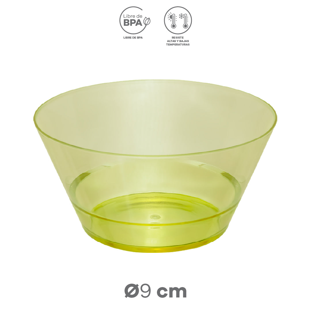 Plato Hondo Transparente Amarillo 22cm