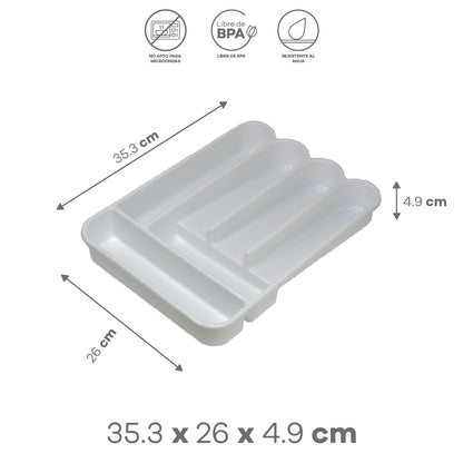 Organizador de Cubiertos de Plástico Blanco