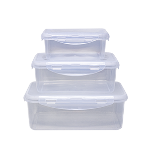 Juego de 3 Recipientes Rectangulares de Plástico Herméticos