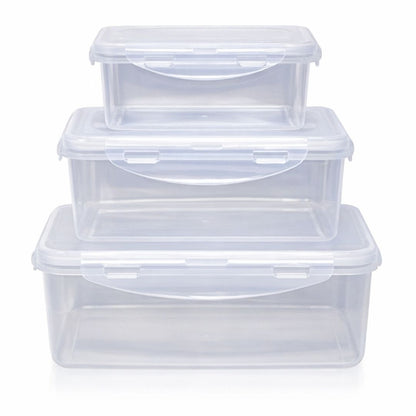 Juego de 3 Recipientes Rectangulares de Plástico Herméticos