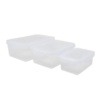 Juego de 3 Recipientes Rectangulares de Plástico Herméticos