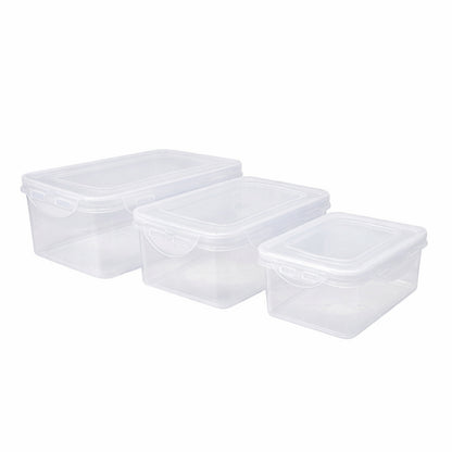 Juego de 3 Recipientes Rectangulares de Plástico Herméticos