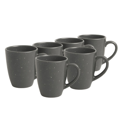 Set de 6 Tazas de Cerámica Gris - 400 ml