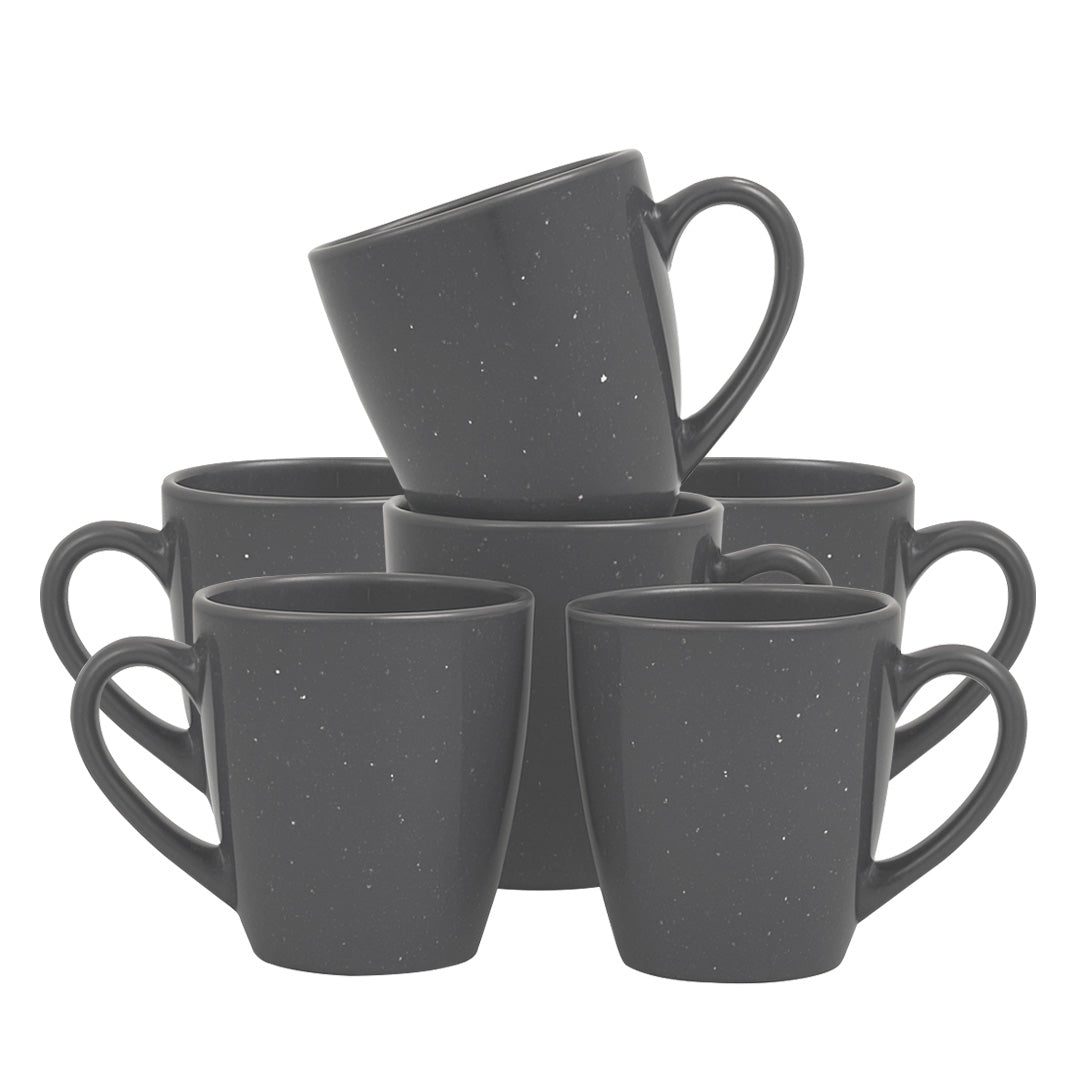 Set de 6 Tazas de Cerámica Gris - 400 ml