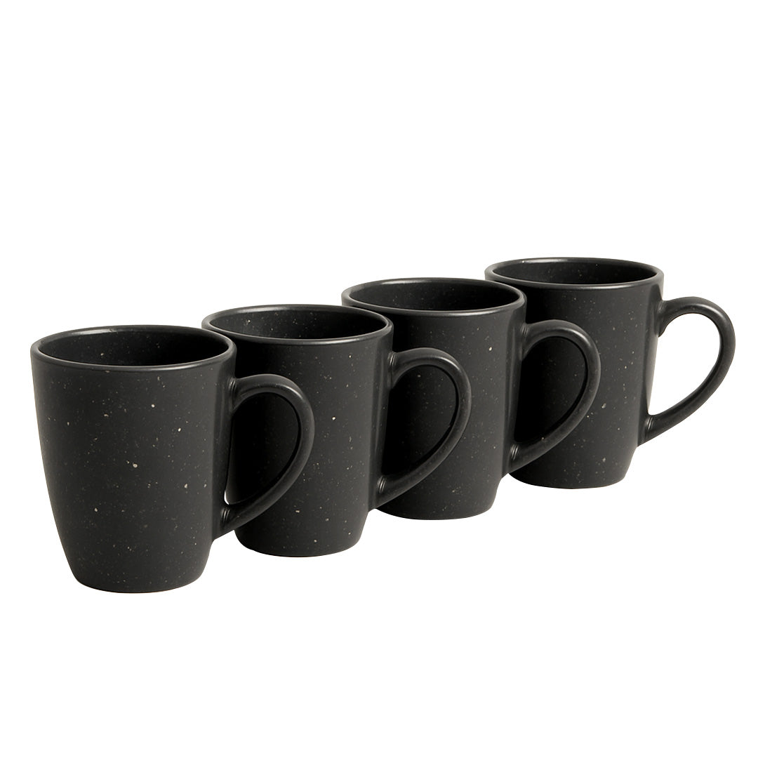 Set de 4 Tazas de Cerámica Negra - 400 ml