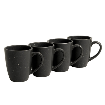 Set de 4 Tazas de Cerámica Negra - 400 ml