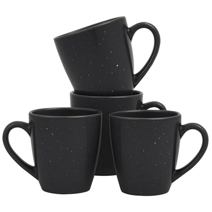 Set de 4 Tazas de Cerámica Negra - 400 ml