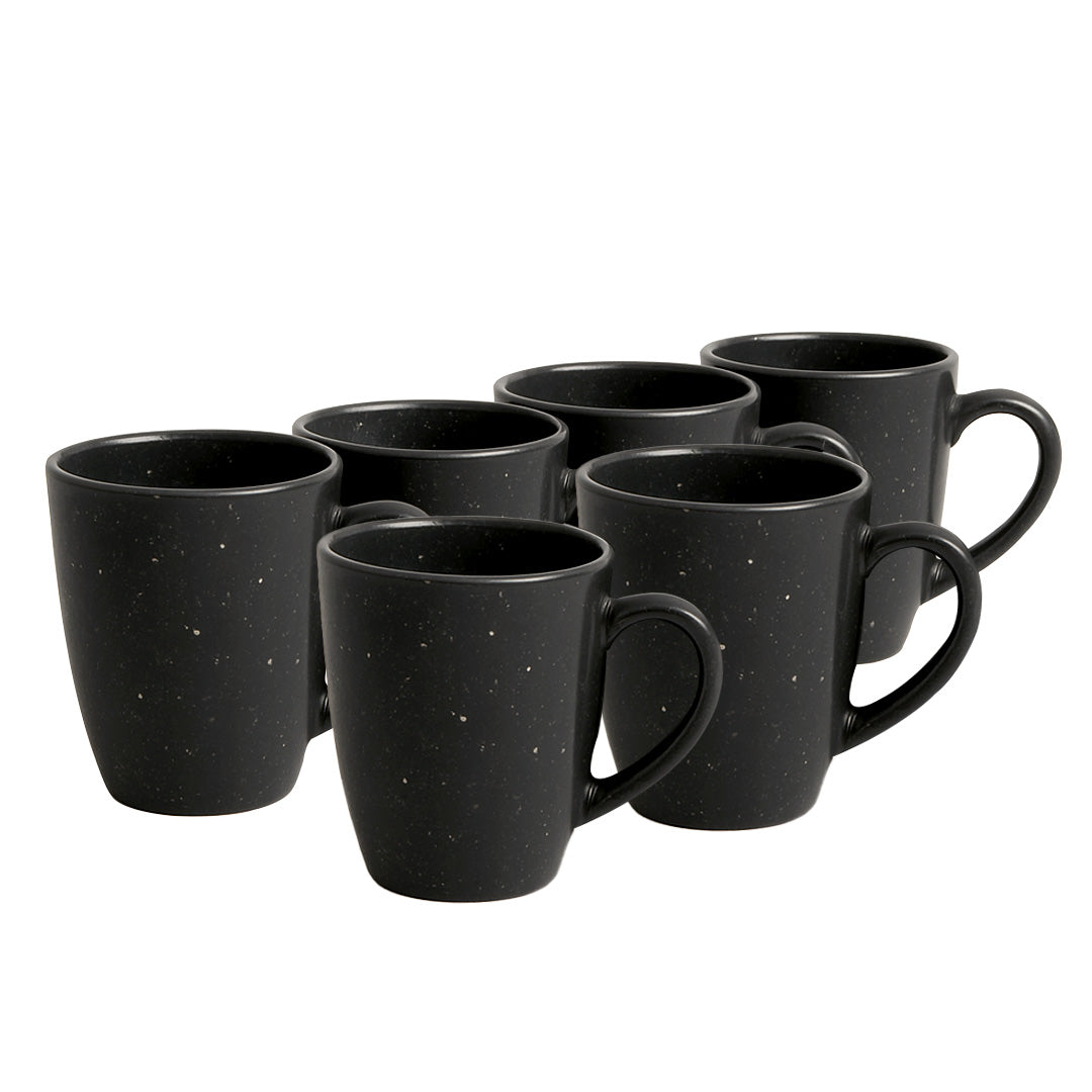 Set de 6 Tazas de Cerámica Negra - 400 ml