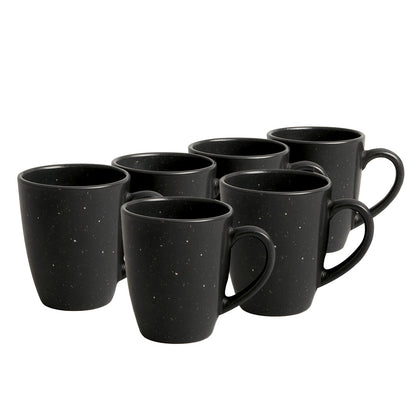 Set de 6 Tazas de Cerámica Negra - 400 ml